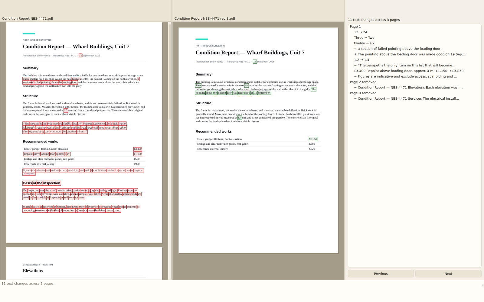 Compare a document (light)