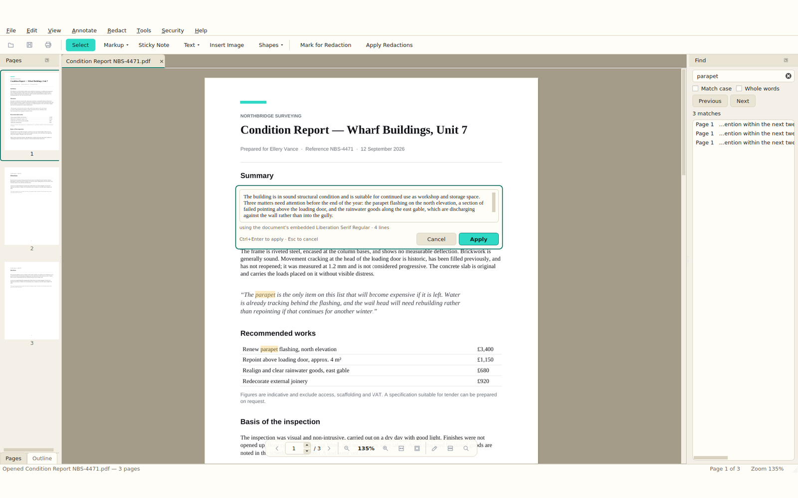 Editing a paragraph (light)